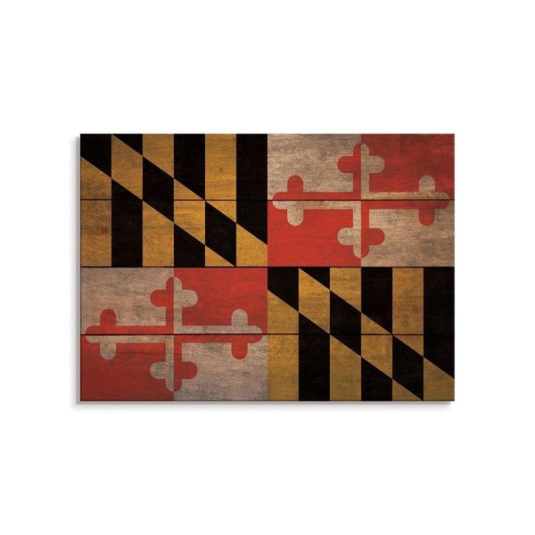 Wile E. Wood 20 x 14 in. Maryland State Flag Wood Art FLMD-2014